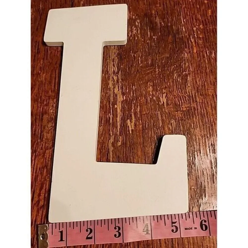 White‎ Wood Letters 6 Inch, Wood Letters for DIY, Party Projects (L)